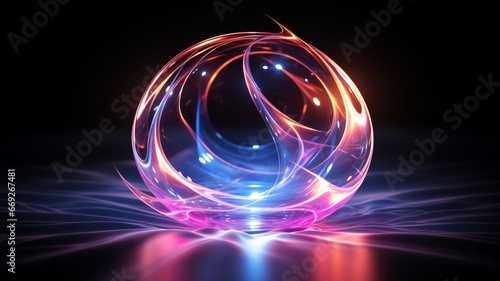 abstract background with glowing sphere
