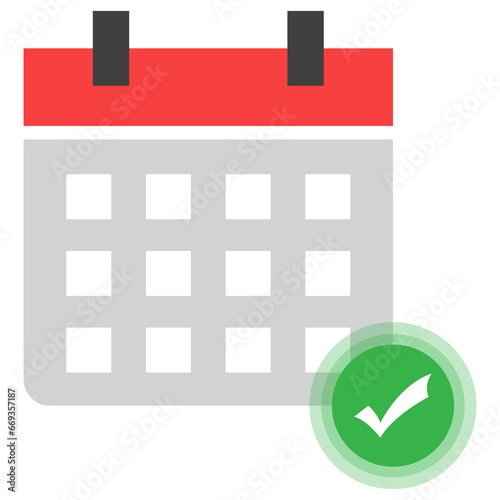 Vector illustration of calendar approval icon sign and symbol. colored icons for website design .Simple design on white background.