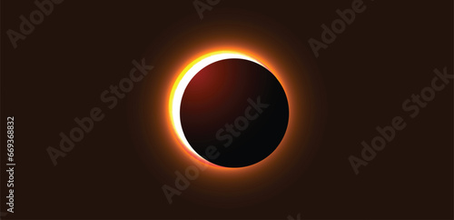dark abstract background with a solar eclipse Vector