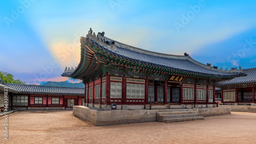 The palace complex or smaller palaces and halls inside Gyeongbokgung Palace
