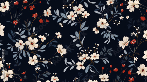 Floral pattern in retro style 