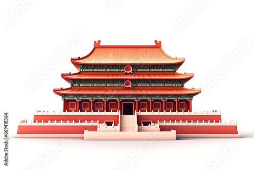 The Hall of Supreme Harmony in the Forbidden City in Beijing China | Landmark Monument illustration