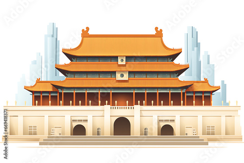 The Hall of Supreme Harmony in the Forbidden City in Beijing China | Landmark Monument illustration