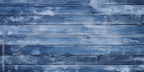 Winter background - blue woodboard