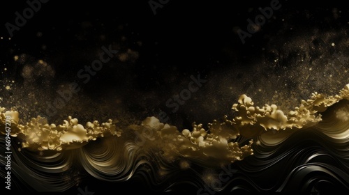 Black and gold Japanese style background luxury gorgeous, Generative AI
