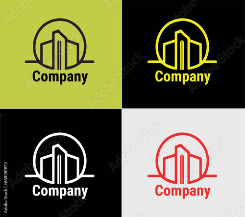 building logotype, elements color variation abstract icon. Modern logotype, business template.