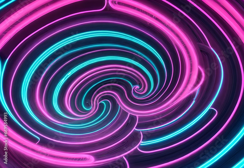 Abstract neon and pink Spiral Waves Background