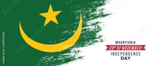 Mauritania happy independence day greeting card, banner vector illustration