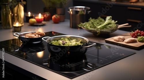 A sleek induction cooktop at the kitchen.