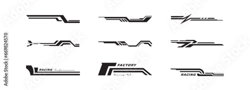 Car stripe element sticker for racing sport vector design