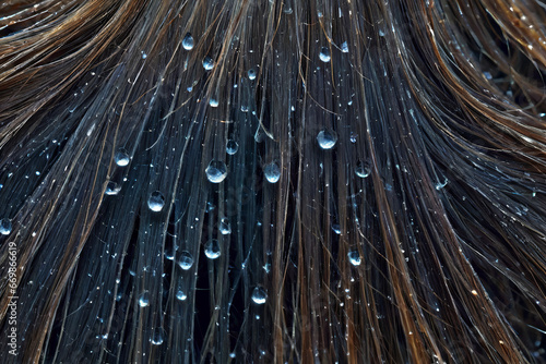 Hair fiber optics background with lots water drops