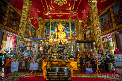 Wat SanPaYangLuang-Lamphun:20 August 2022,In the religious attractions in the north, tourists come to see sculptures of old pagodas, in the area of Nai Mueang, Mueang Lamphun, Thailand