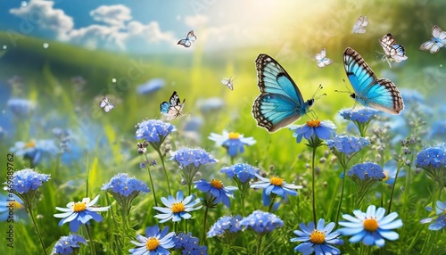 blue butterfly on a meadow