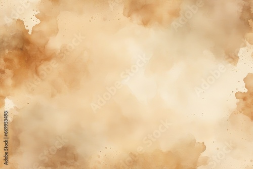 light brown abstract watercolor pattern paper beige color art background for design dirty grungy