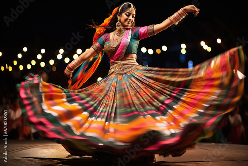 Gujarati woman performing Garba
