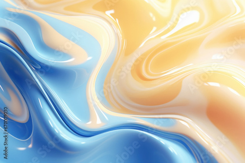 tow mixed colorful liquid wave