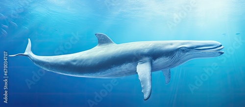 Blue underwater backdrop with a Sperm Whale