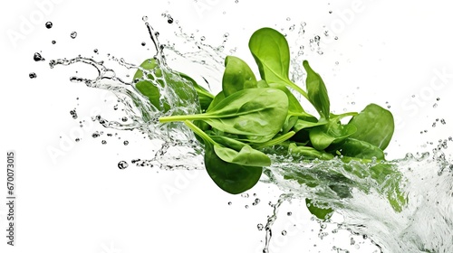 freshness of vegetables with water splash white background. Generative AI