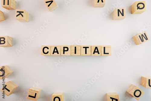 Capital Wooden Block Words Concept Background 
