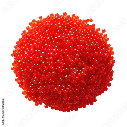 Delicious red caviar isolated on white or transparent background, png clipart, design element. Easy to place object on any other background.
