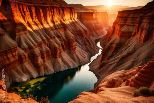 canyon view in summer. Colorful canyon landscape at sunset. nature scenery in the canyon. amazing nature background. summer landscape in nature
