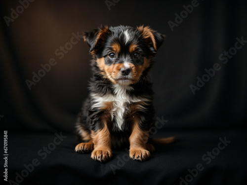 puppy isolated on a white background. Backdrop with copy space