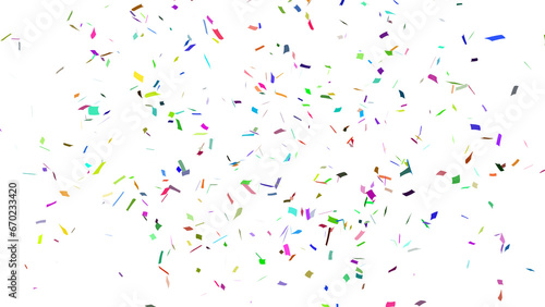 Multicolor confetti falling down, party popper PNG. Create birthday and party decoration concept. 