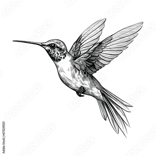 Hand Drawn Sketch Hummingbird Illustration