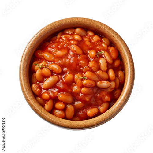 beans in a bowl solated on white or transparent background