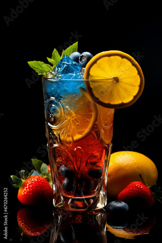 ekskluzywny drink z owocami i lodem