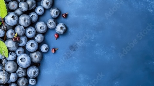 Bursting with Flavor Mouthwatering Top View of Blueberries Sets a Tempting Background