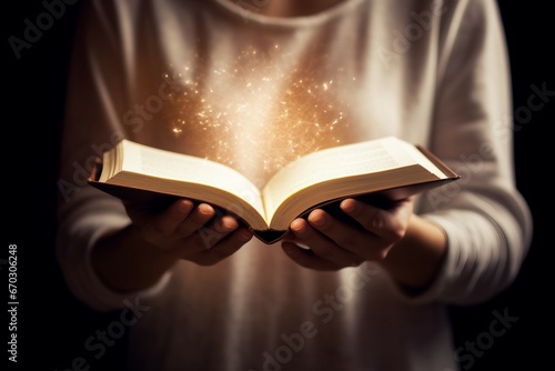 giving gesture hands woman's book coming Light give bible read hand education story share life woman offer magic creation gift concept open people person energy conceptual hold sharing