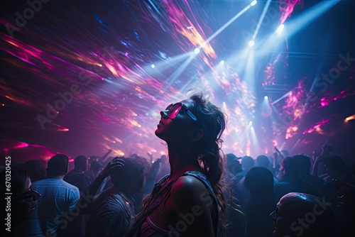 party music electronic laser show light stage concert disco night spotlight club smoke event entertainment dance festival dancing people nightclub crowd clubbing