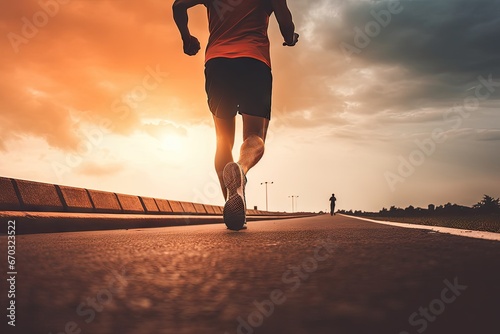 athlete runner feet running road jogging outdoors man exercise sports healthy lifestyle concept outside activewear physical power wellness summer endurance energy stamina male 1 health motivation