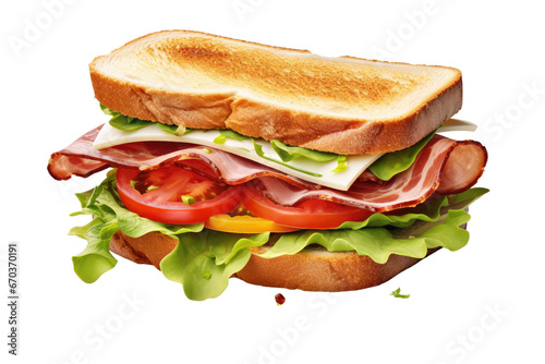 open face sandwich on an isolated transparent background