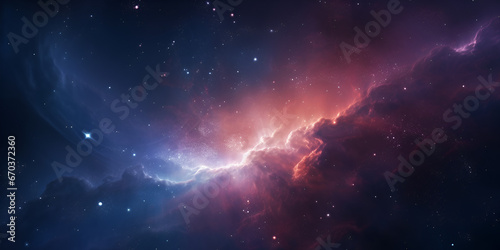 Galaxy overlay with stars and nebulae for background Concept of nebula with galaxies in deep space cosmos discovery outer space and stars and dark background Ai Generative 