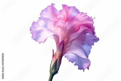isolated transparent purple gladiolus flower stem. Generative AI