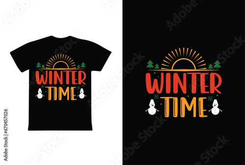 Winter Time. Winter t shirt design vector. winter weather. typography t shirt design.
