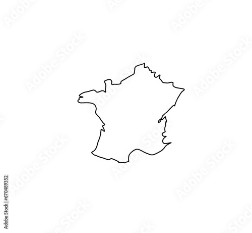 France map country illustration line on white background