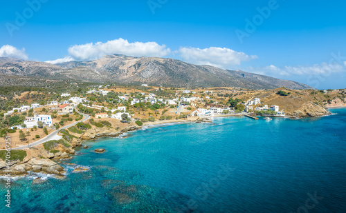 Landscape with Tigani and Moutsouna beach, Naxos island, Greece Cyclades