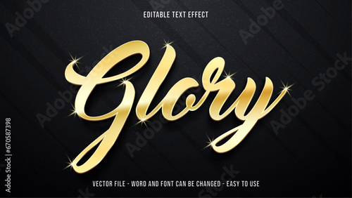 Editable luxury text effect, golden text style
