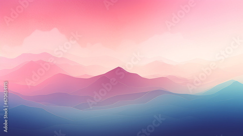 Abstrakcyjne gradientowe tło, tapeta z górami.