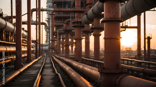 factory of Large oil refinery pipeline and gas pipeline