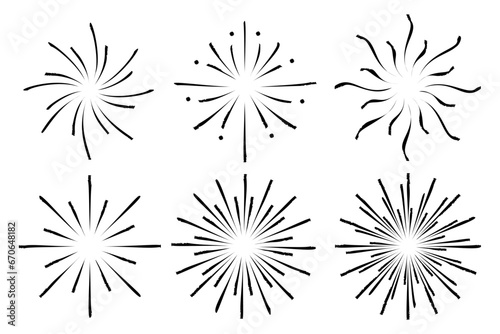 Isolated Firecracker vector set on transparent background. Festive template for party illustration, birthday invitation, surprise, gift. 