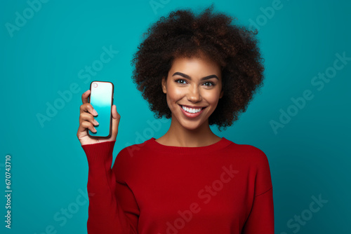 Black woman over isolated green background pointing finger. a young woman pointing on a plain blue background