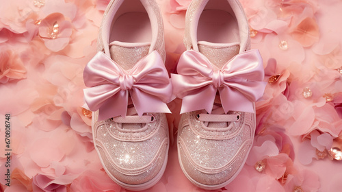pink ballet slippers HD 8K wallpaper Stock Photographic Image 