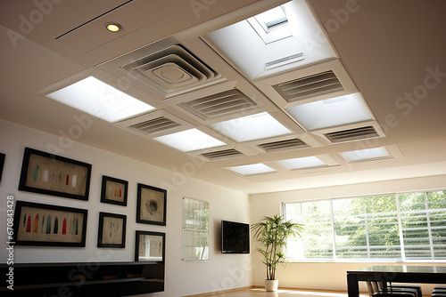 Home modern room with ceiling ventilation refers to the modern interior air vent
