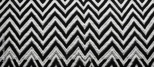 Black and white carpet with zigzag pattern