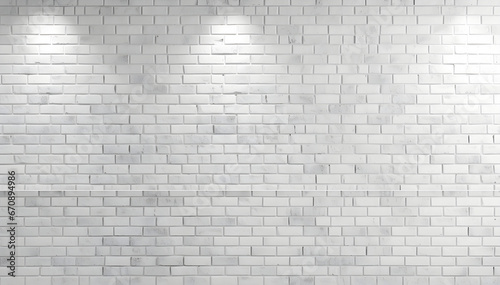 Hypnotic white brick wall featuring a minimalist style, exuding an aura of simplicity and immaculate beauty.