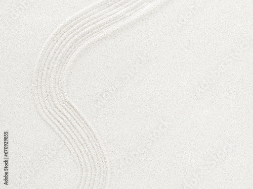 Zen Garden White Sand Background Pattern Texture Line Japanese Wave Abstract Nature Spa Balance Concept for wellness Spirituality Buddhism Relax wellnes Meditaiton Lifestyle Japan Purity Calm.